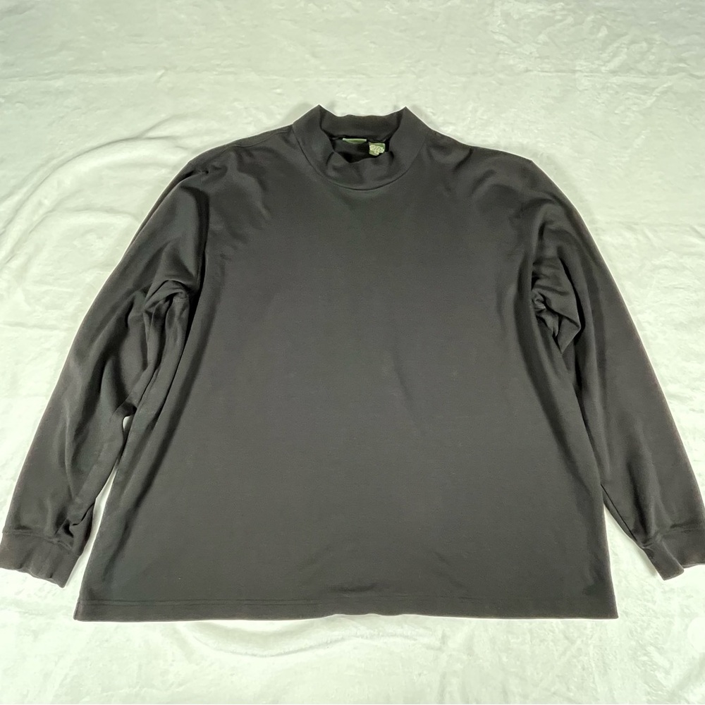 Eddie Bauer Long Sleeve Shirt Solid Black Men's Plus Size XXL